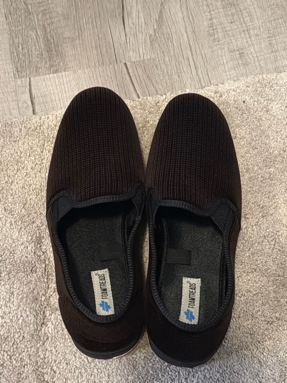 Toms Black Slip-On Loafers with Subtle Ribbed Texture